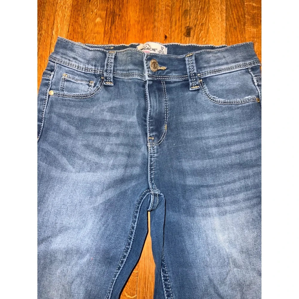 Jordache Girl 12‎ Blue Denim Medium Wash Stretch Adjustable Skinny Jeans